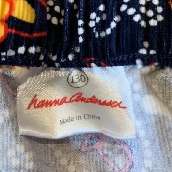 Hanna Andersson fine wale corduroy floral ribbon trim pull on skirt 130cm - Picture 2 of 8